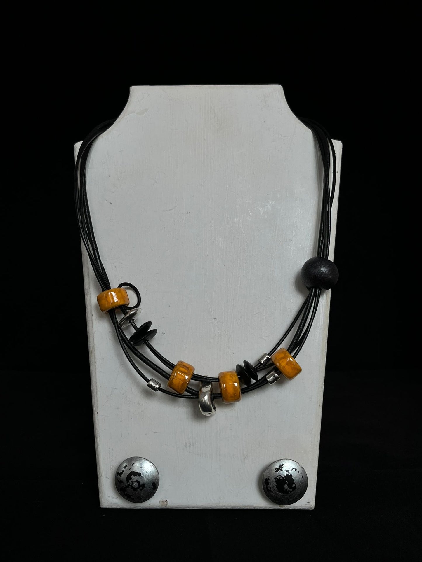 Handmade ceramic bead necklace