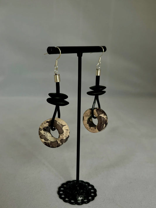 Ceramic hoop earrings 